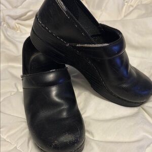 Dansko Black Professional Mules with Chunky Sole